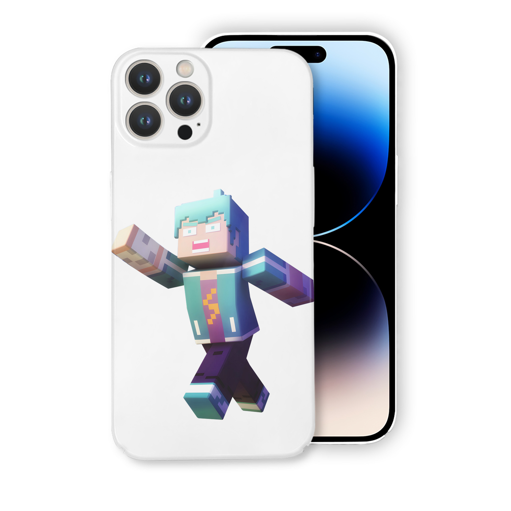 （画像用） マインクラフト ブロックの世界 Minecraft MC Block world 【iPhone 14シリーズ対応】ハードケース
